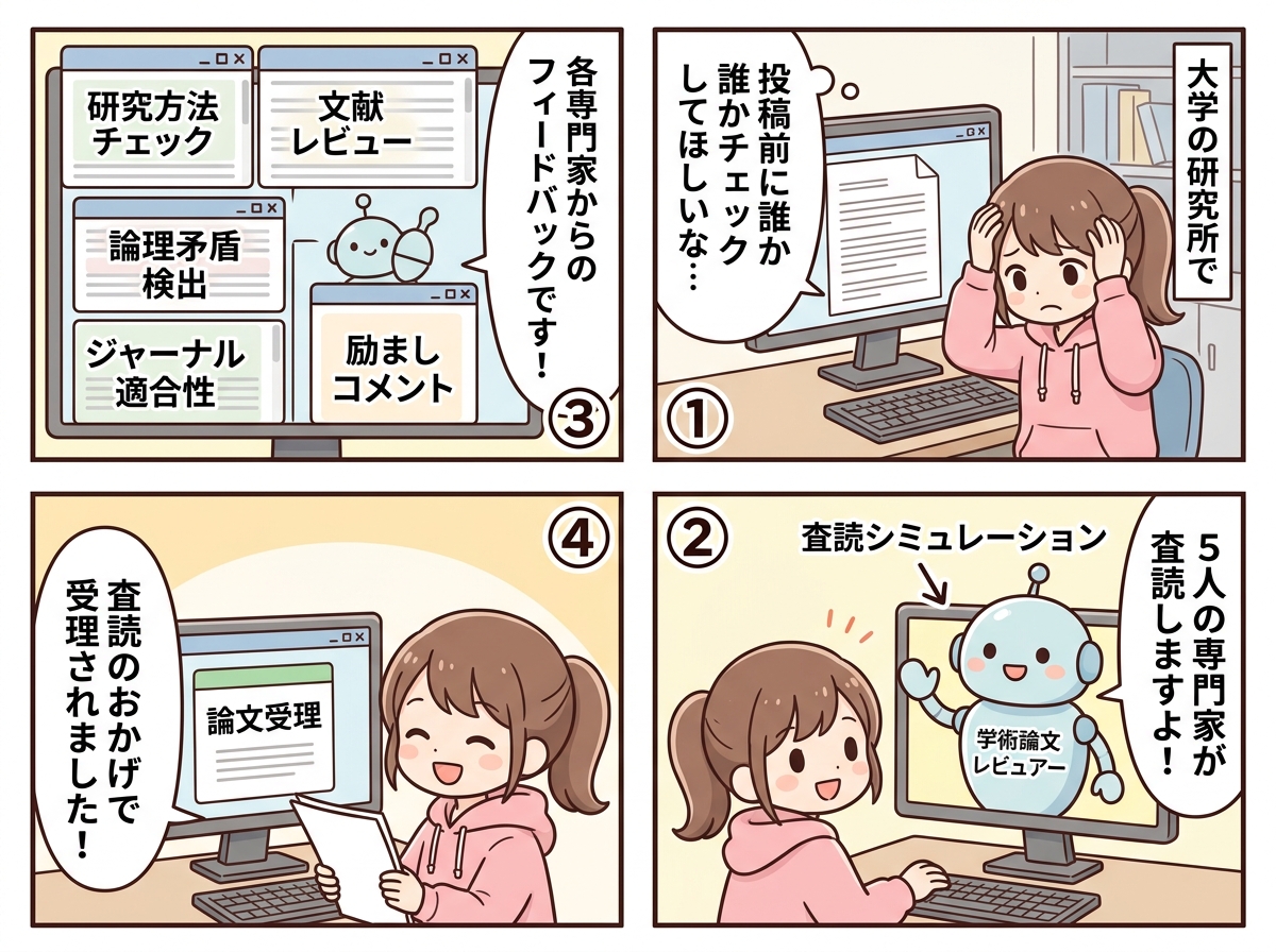 学術論文レビュアーの紹介マンガ