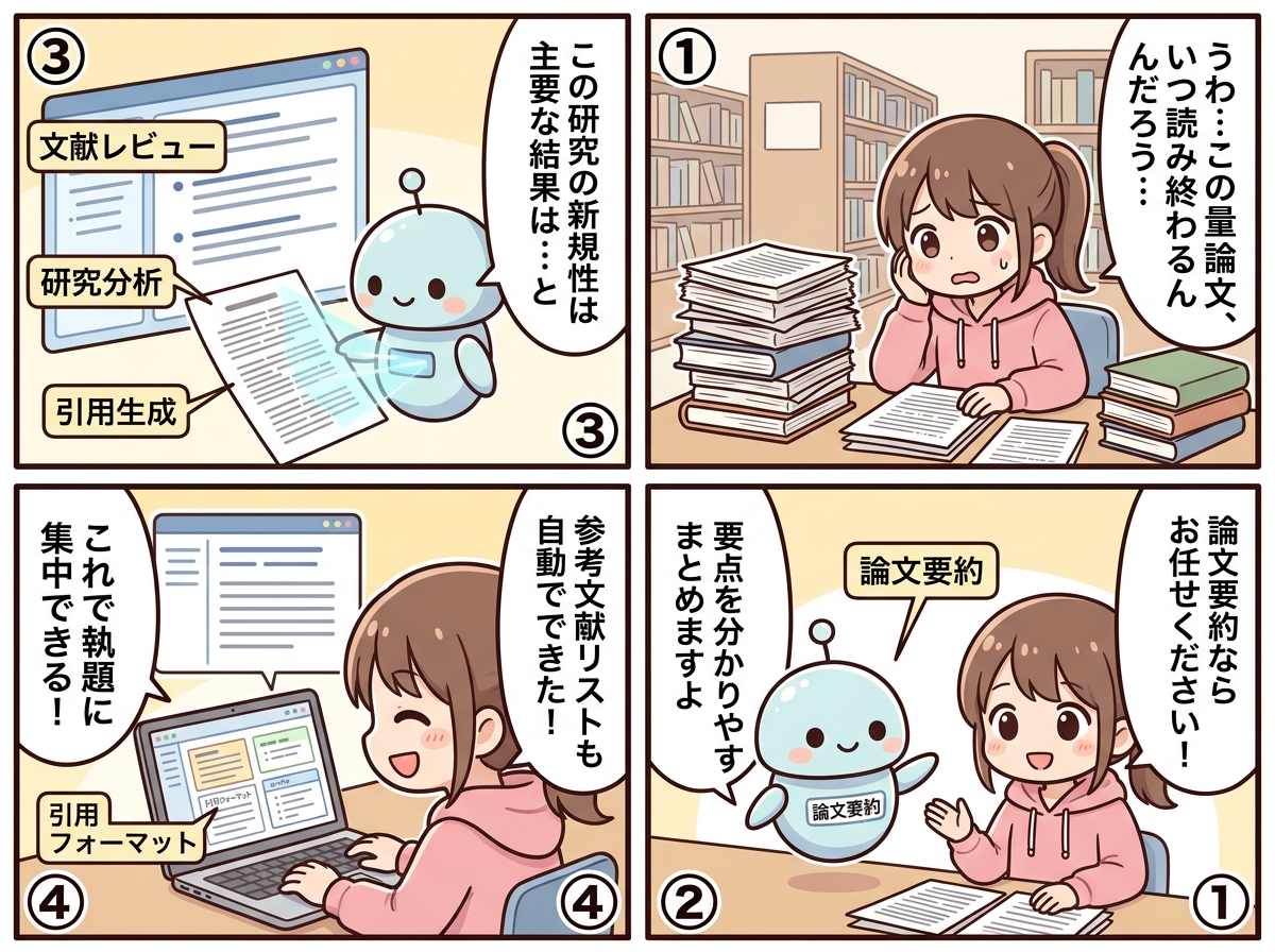 アカデミックリサーチアシスタントの紹介マンガ