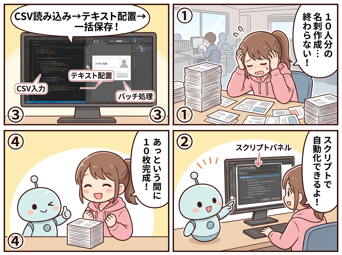 Adobe Illustratorスクリプティングの紹介マンガ