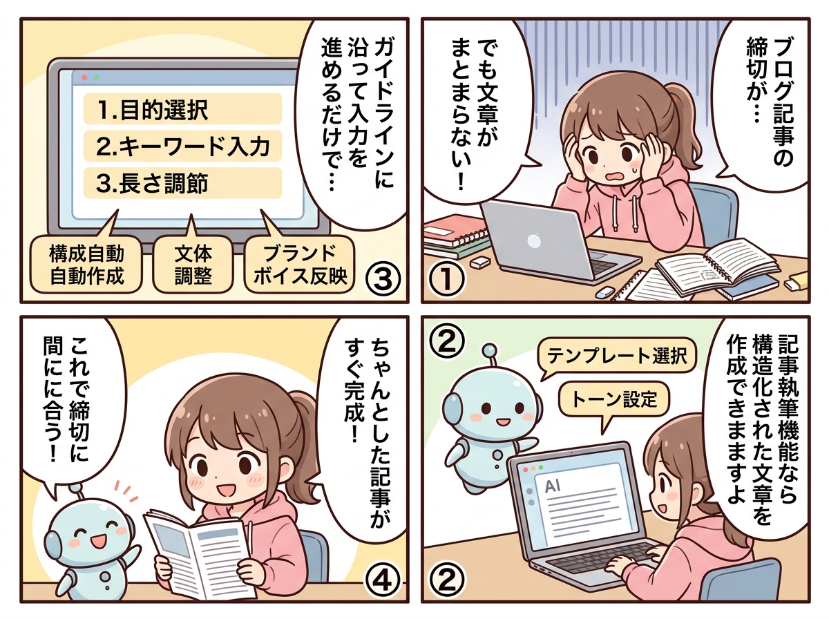 記事執筆の紹介マンガ