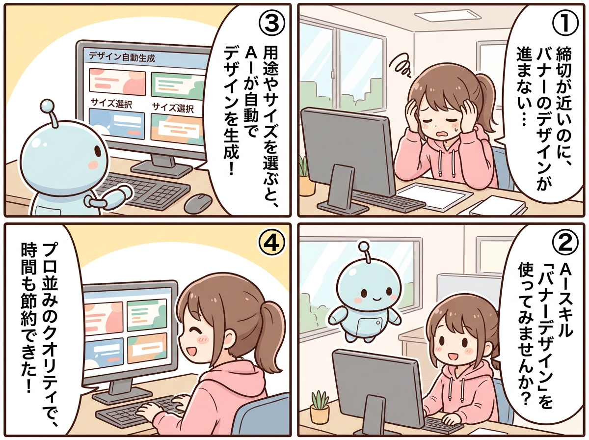 バナーデザインの紹介マンガ