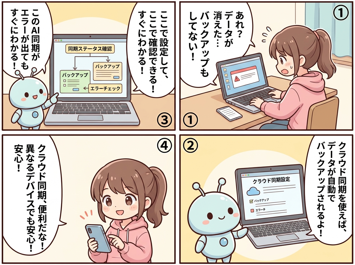 クラウド同期の紹介マンガ