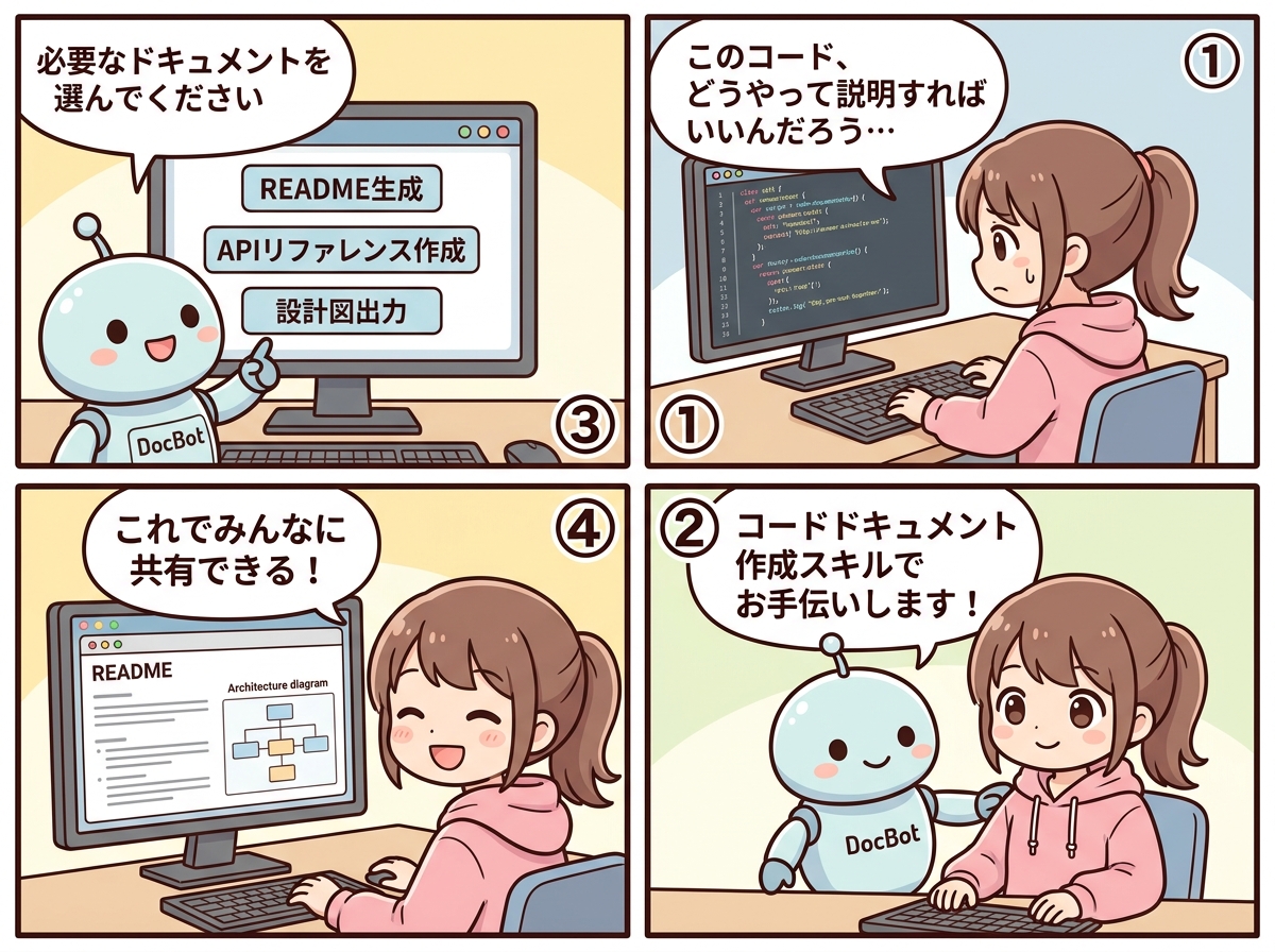 コードドキュメント作成の紹介マンガ