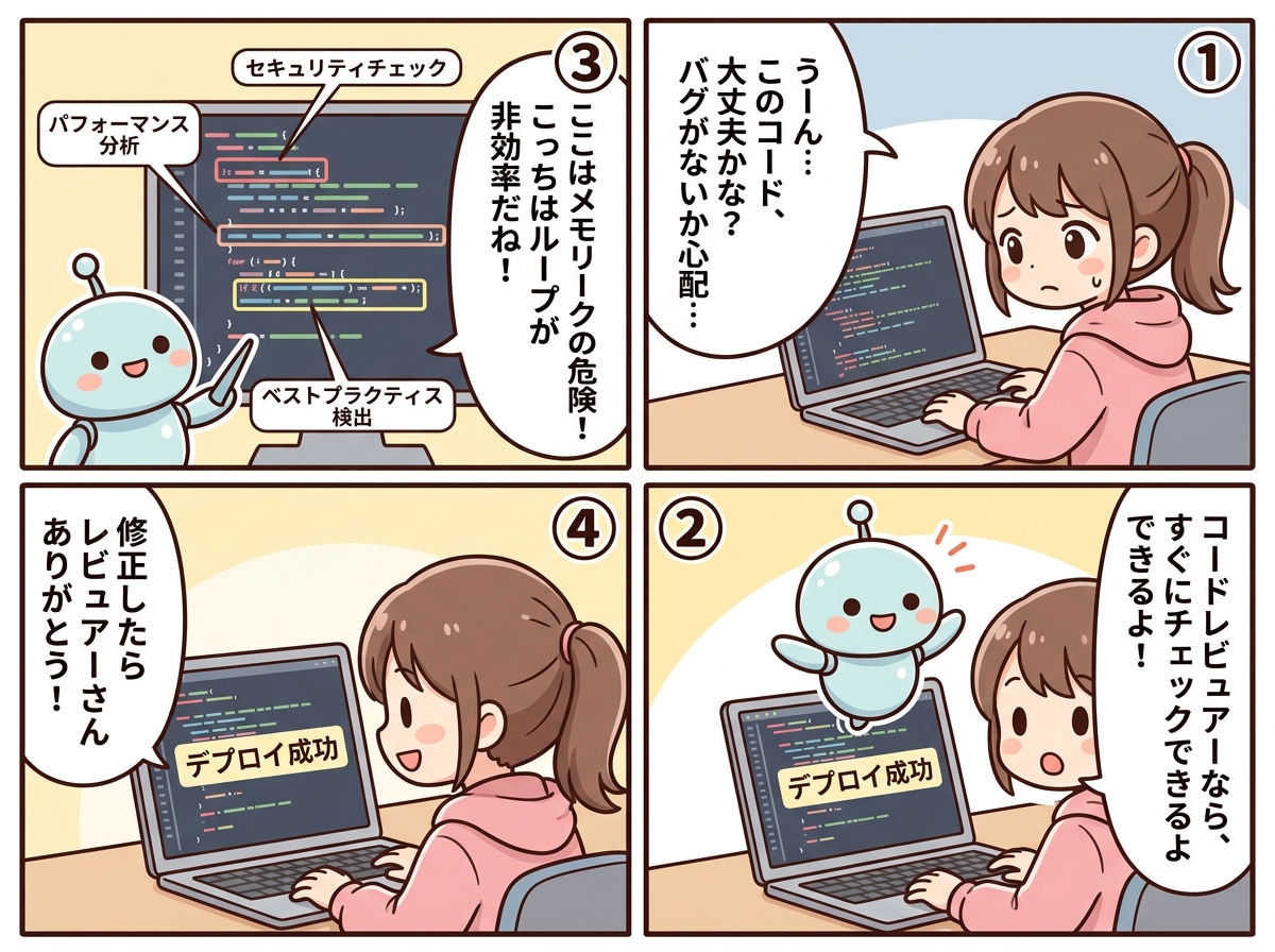 コードレビュアーの紹介マンガ