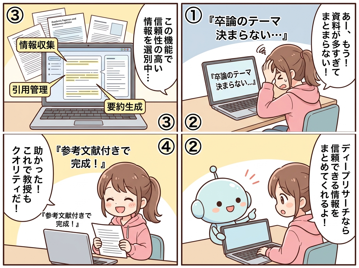ディープリサーチの紹介マンガ