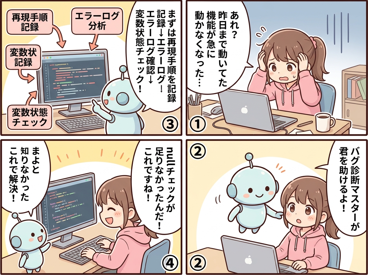 バグ診断マスターの紹介マンガ