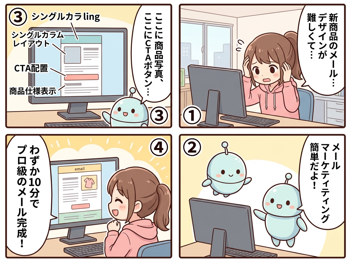 メールマーケティングの紹介マンガ