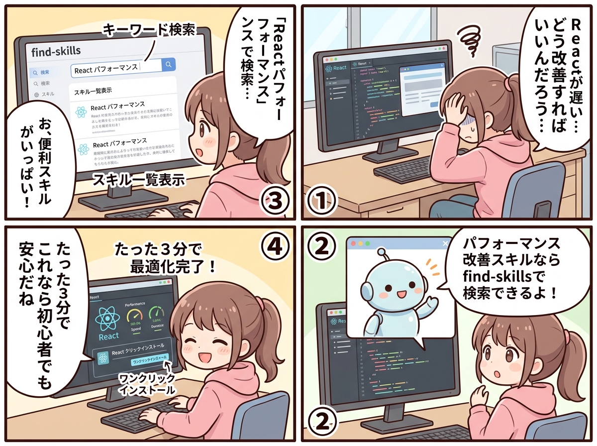 スキル検索の紹介マンガ