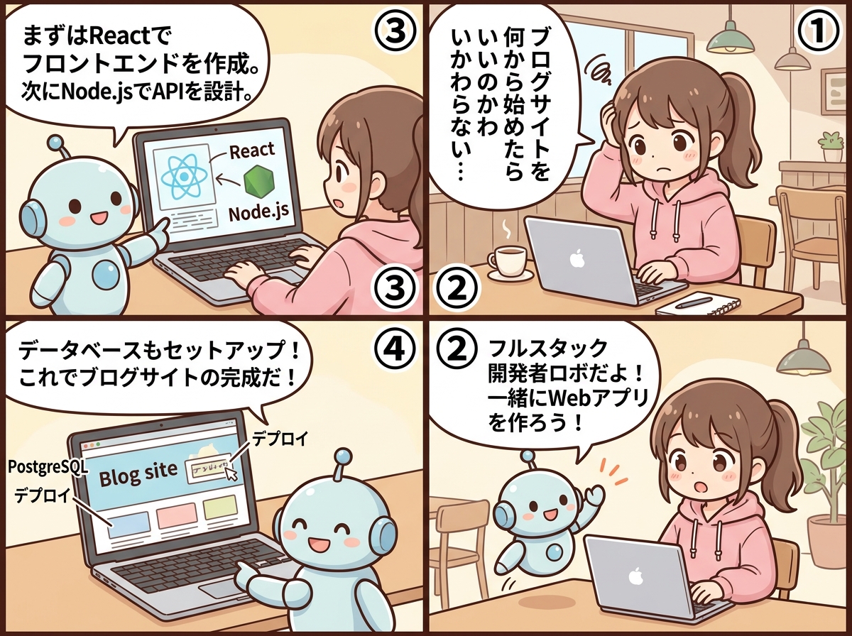 フルスタック開発者の紹介マンガ
