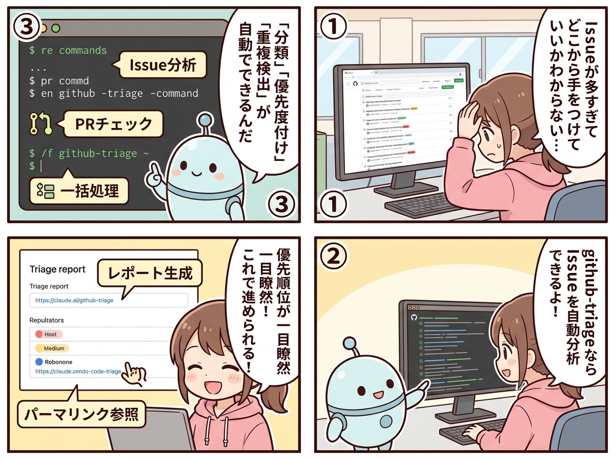 GitHubトリアージの紹介マンガ