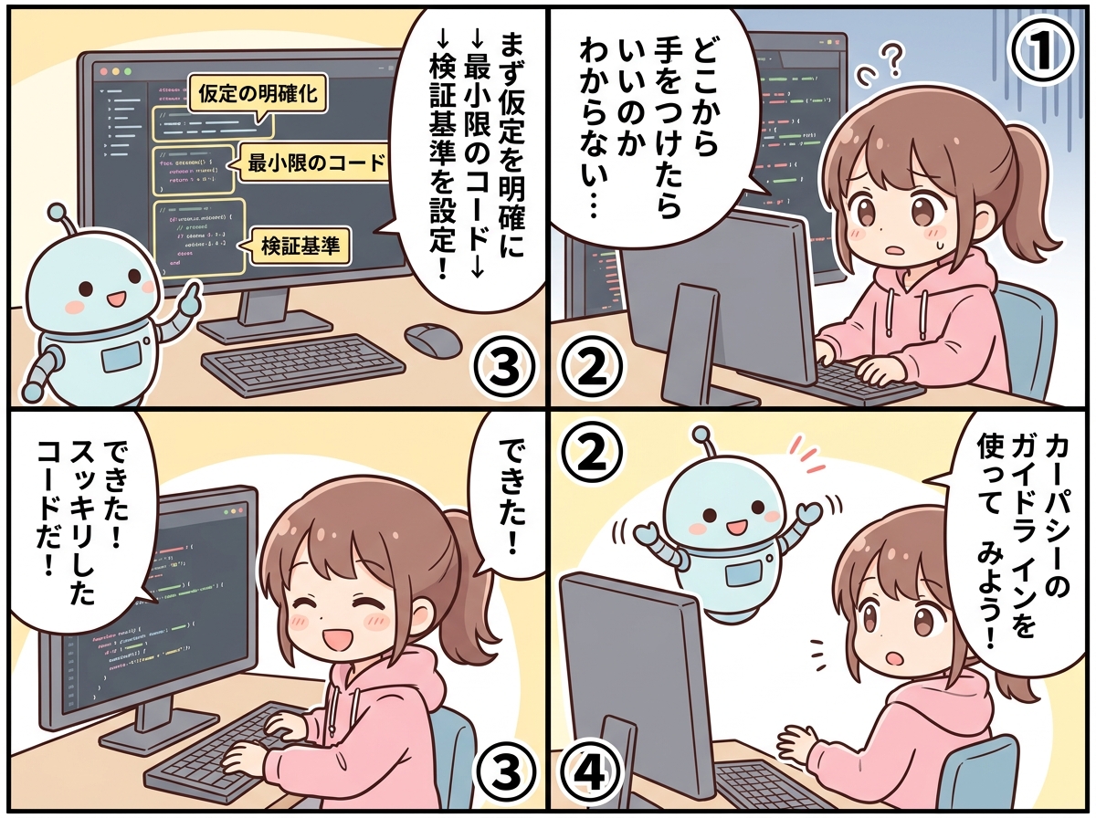 カーパシーのコーディングガイドラインの紹介マンガ