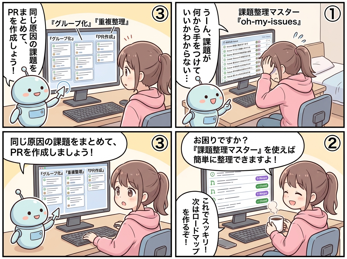 課題整理マスターの紹介マンガ