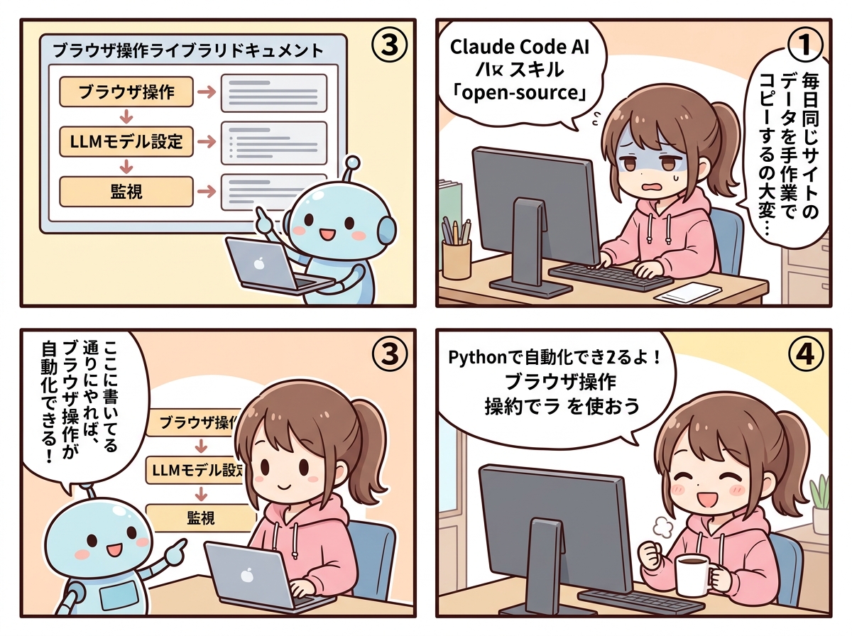 ブラウザ操作ライブラリドキュメントの紹介マンガ