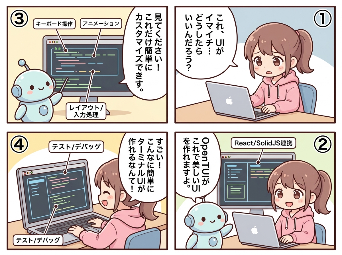 OpenTUIの紹介マンガ