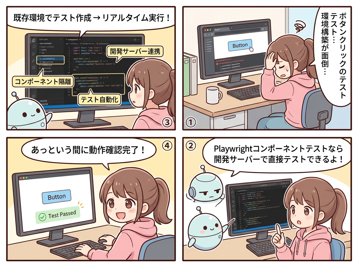 Playwrightコンポーネントテストの紹介マンガ