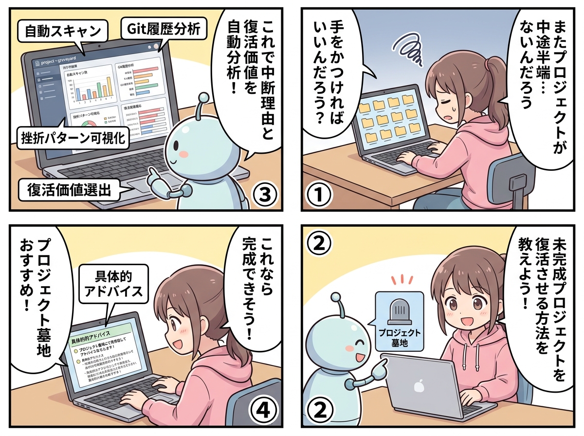 プロジェクト墓地の紹介マンガ