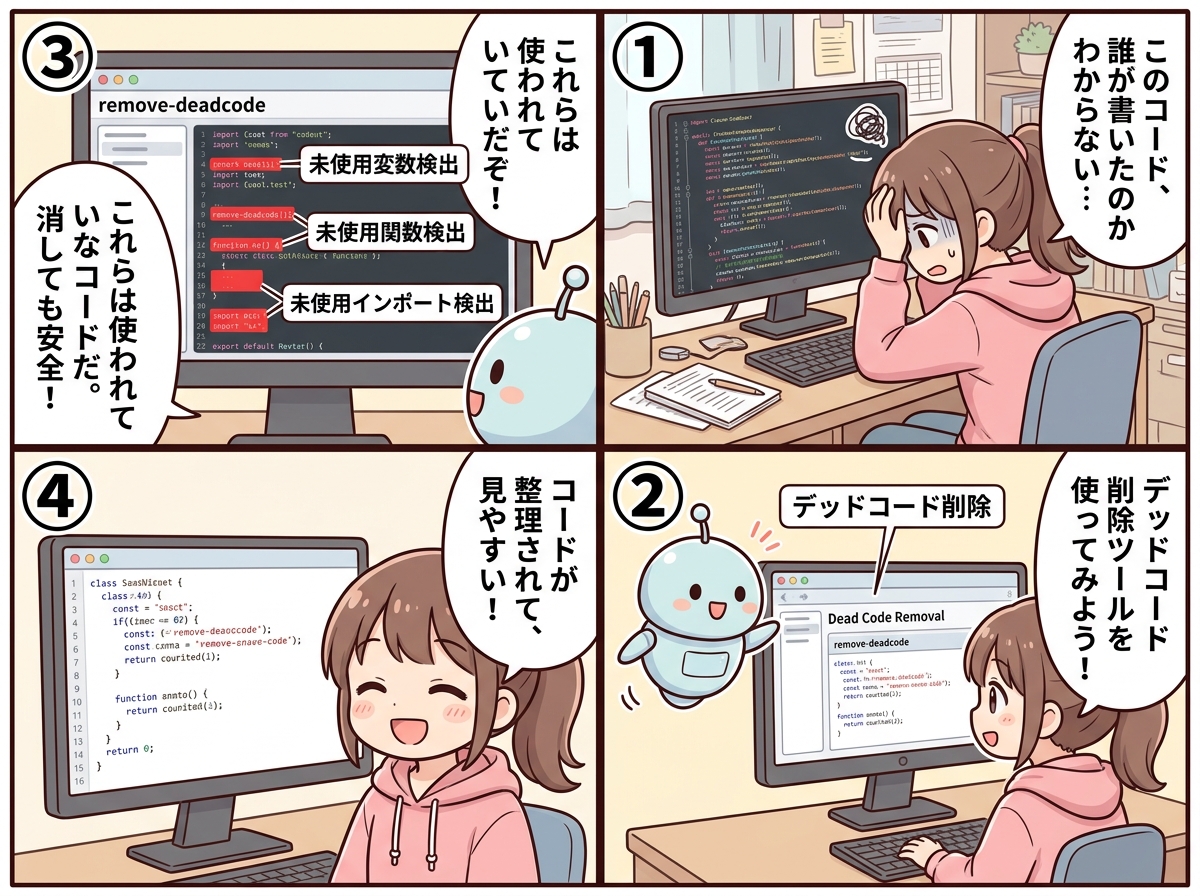 デッドコード削除の紹介マンガ