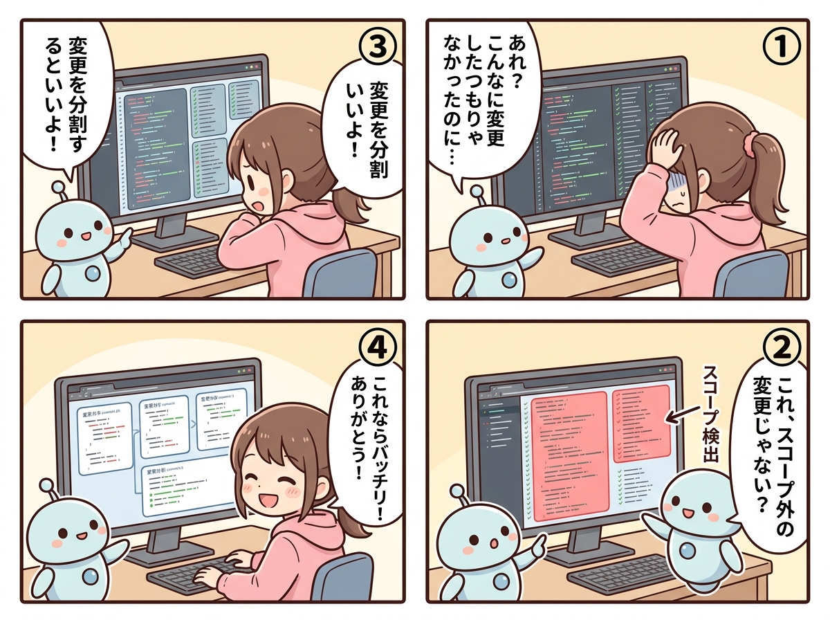 スコープクリープ検出器の紹介マンガ