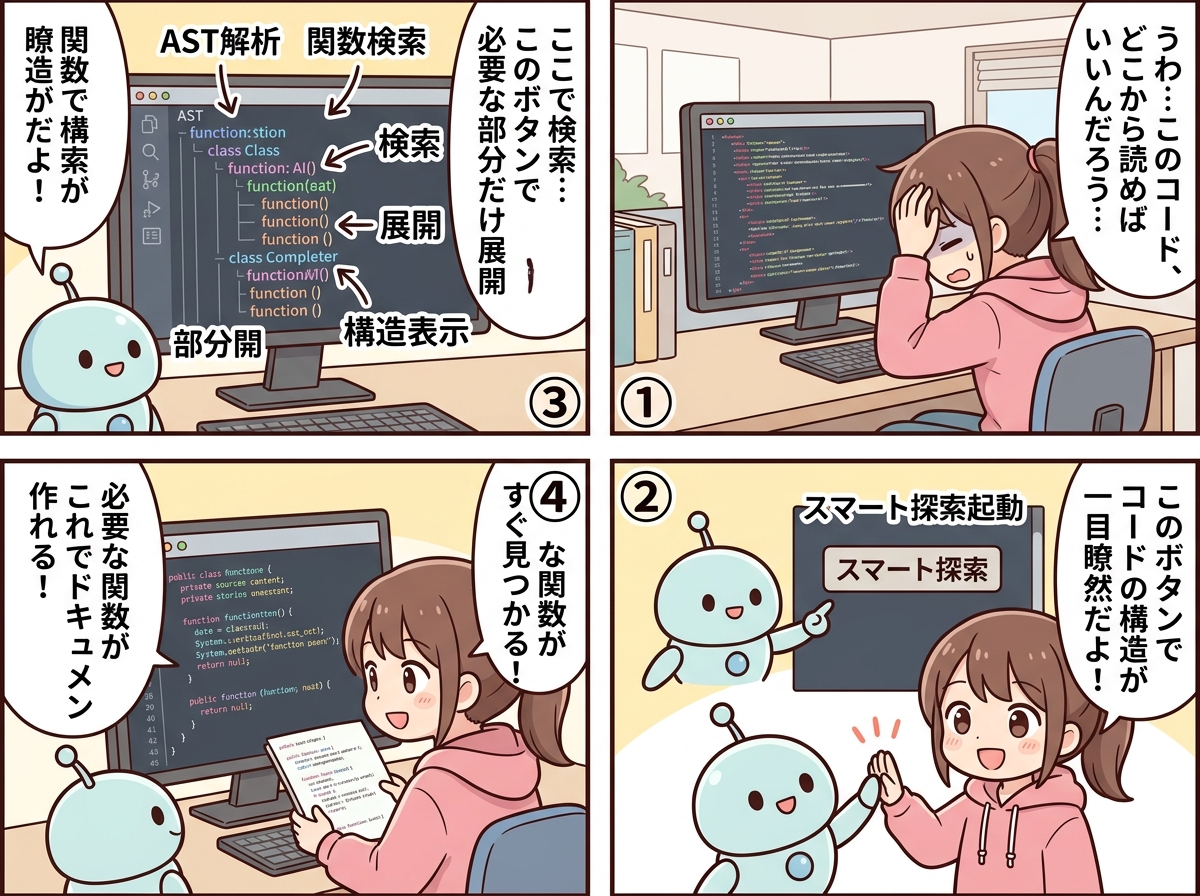 スマート探索の紹介マンガ