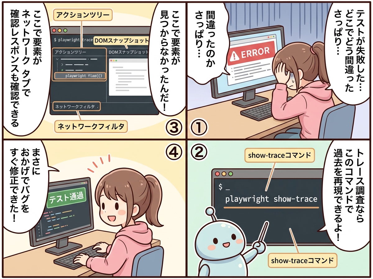 Playwright Trace CLIの紹介マンガ