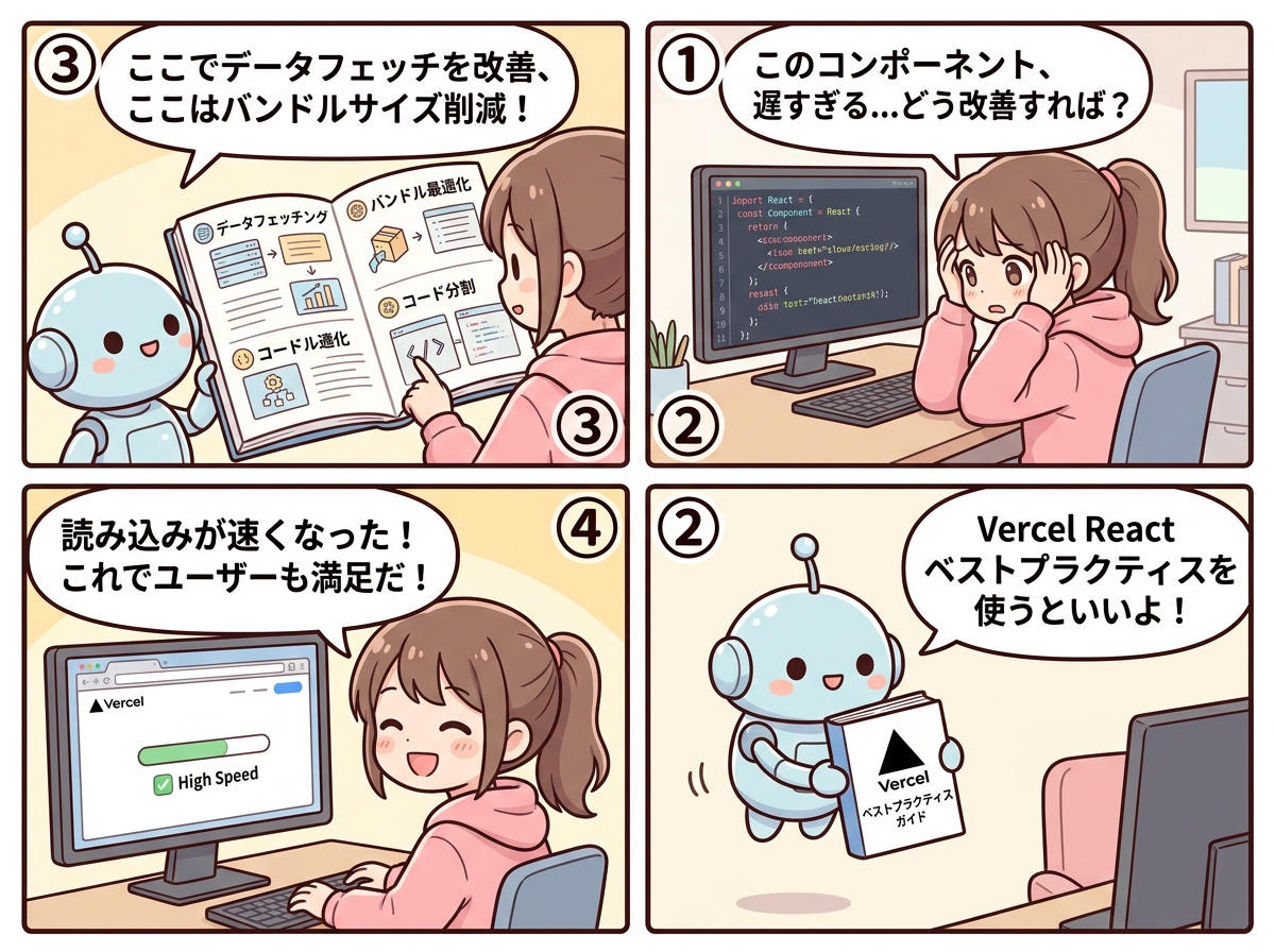 Vercel React ベストプラクティスの紹介マンガ